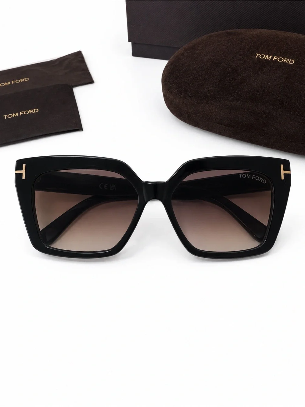 Tom Ford Winona TF1030 ECO 01Z Black Cat Eye Sunglasses 53mm